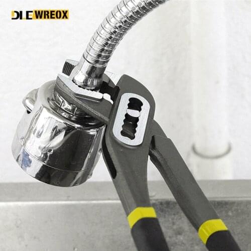 DELI 8" 10" 12"Water Pump Pliers Plumber Plumbing Combination Tools Universal Wrench Pipe Wrench Grip Pipe Pliers