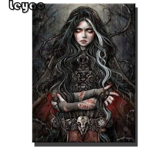 Full Square Drill 5D DIY Diamond Painting Vampire Woman Embroidery Cross Stitch Fantasy art angels,Dark gothic art Home Decor