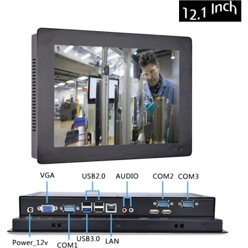12.1 Inch Industrial Touch Panel PC,4 Wires Resistive Touch Screen,All in One Computer,Wins 7/10,Linux,Intel J1800,[HUNSN DA12W]