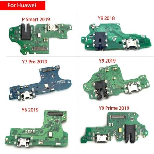 20pcs/lot USB Power Charging Connector Plug Port Dock Flex Cable For Huawei Y6 Y5 Y7 Pro Y9 Prime 2017 2018 2019 P Smart