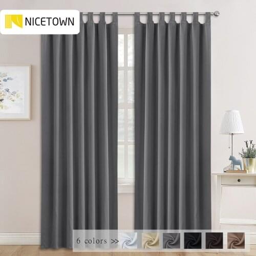 NICETOWN Modern Home Decorations High Quality Solid Blackout Tab Top Blackout Curtain / Drape for Kitchen Bedroom &livingroom