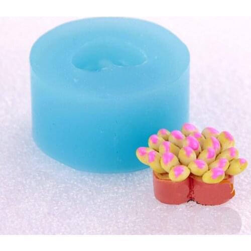 Silicone 3D mini potted succulent plant 02 fandont chocolate cake decoration mold