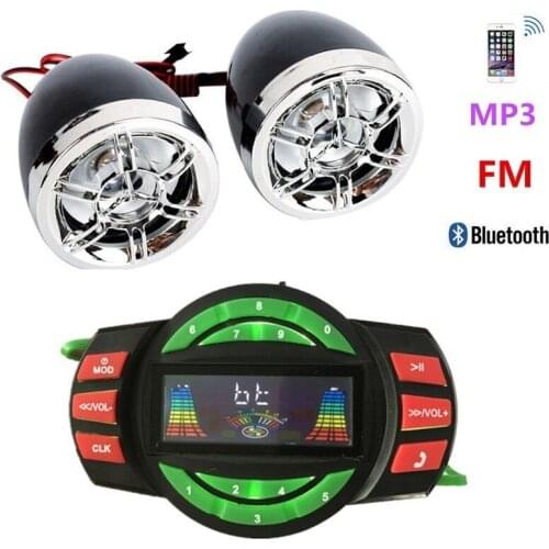 Blue 12V motorcycle alarm radio motorcycle Bluetooth MP3 player speaker alarm handlebar radio