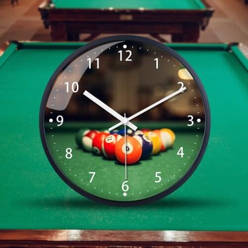 Modern clock billiards room billiards hall wall clock silent watch billiards hall decoration snooker personalized creative