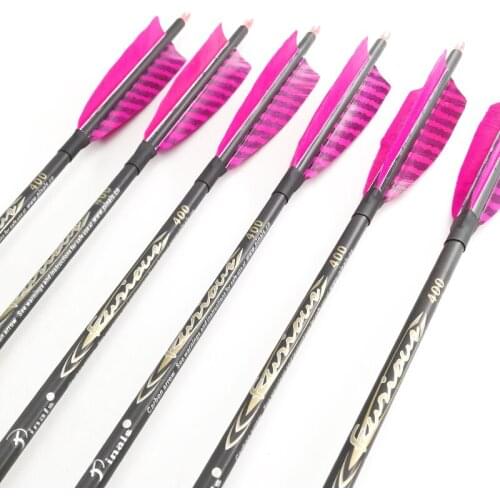 Pinals Carbon Arrows Spine 300 400 500 600 ID 6.2mm Shaft Turkey Feathers Compound Traditional Bow Archery Hunting Shooting