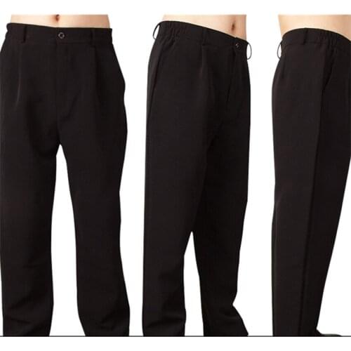 Loose Mens Trousers Black Breathable Chef Uniform Restaurant Chef Clothing Catering Service Overalls Cargo Pants Men