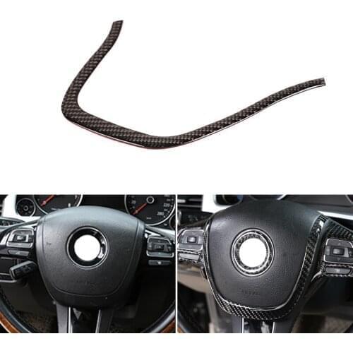 Real Carbon Fiber Car Styling U Shape Steering Wheel Panel Cover Trim For VW Touareg 2011 2012 2013 2014 2015 2016 2017 2018