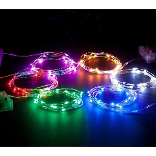 2M 20 led 3AA battery powered outdoor led copper wire string lights for christmas festival wedding party decoration