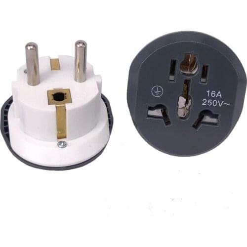 EU Plug Adapter Universal 16A EU converter 2 Round Pin Socket AU US UK CN To EU Wall Socket AC 250V Travel Adapter High Quality