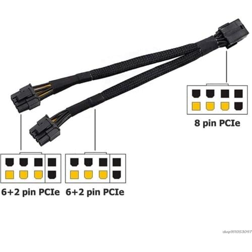 GPU PCI-e 8Pin PCI Express Female to Dual GPU 8(6+2) Pin Male Graphics Video Card GPU 8Pin Splitter Power Extension Dropshipping