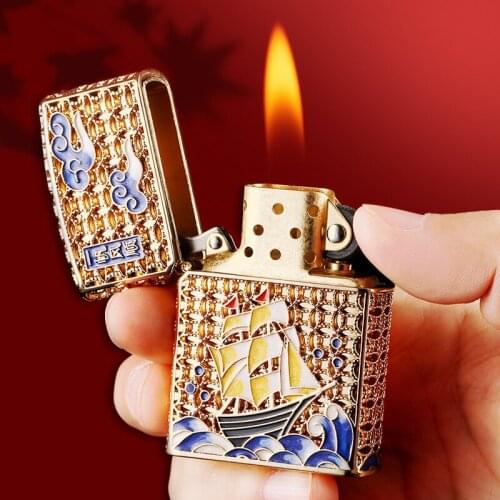 High-Quality Brass Kerosene Grinding Wheel Lighter Windproof Creative Old Fashioned Personality Tide Boyfriend Birthday Gift