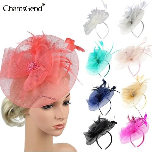Women Cocktail Chic Fascinator Hat Church Headpiece Wedding Bride Fashion Headwear Party Hair Accessories Evening Party Cap