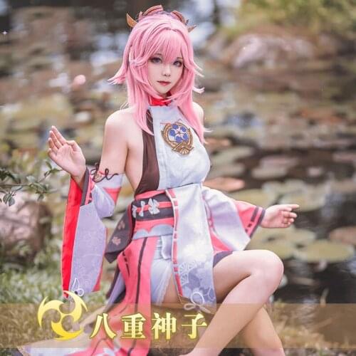 Game Genshin Impact Yae Cosplay Costume Yae Guuji Cosplay Costume Sexy Women Dress Outfits Halloween Uniforms Custom Made