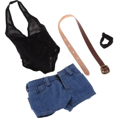 1:6 Bodysuit Denim Shorts Set For 12 inch Figure PHICEN TBL KUMIK Doll