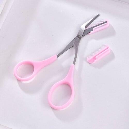 1Pcs Korean Style Eyebrow Comb with Eyebrow Trimmer Eyebrow Trimmer Professional Makeup Accessories Small Scissors