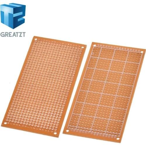 10pcs Single Side Wholesale universal 5x10cm Solderless PCB Test Breadboard Copper Prototype Paper Tinned Plate Joint holes DIY