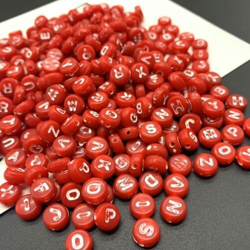 100pcs 6mm Mix Letter Beads Round Alphabet Beads Acrylic Beads DIY Jewelry Making For Bracelet Necklace Accessories#07