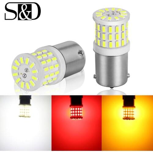 2PCS 1156 LED BA15S P21W BAY15D 1157 P21/5W led Ceramic 57SMD 3014 Car Turn Signal Lights Brake Reverse Rear Bulbs Auto Lamp 12V