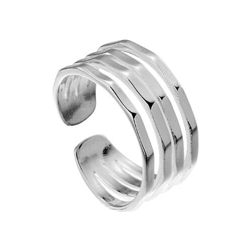 925 Sterling Silver Open Geometric Rings For Women Personality Simple Style Lady Prevent Allergy Sterling-silver-jewelry