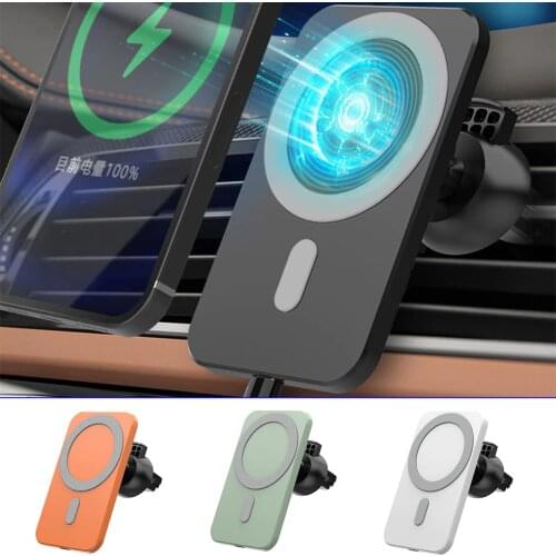 15W Magnetic Car Wireless Charger Qi Fast Charging Mount Air Vent Phone Stand For iPhone 12 Promax 12Mini Car Holder