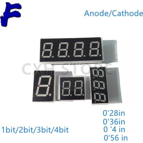 5Pcs 0.28 Inch Digital Tube LED Display 1Bit 2Bit 3Bit 4Bit Display Common Anode / Cathode 0.28"/0.36"/0.4"/0.56" 7 Segment Red
