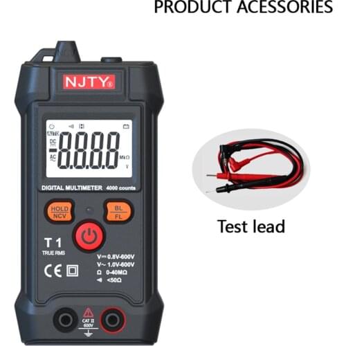 Mini Digital Smart Multimeter T1 Portable Electric Meter Automotive Profesional Tester True RMS NCV 600V AC DC Voltage Tester