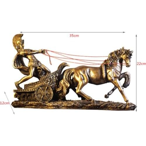 Longer 35cm Roman armor warrior creative bar artefact knights horse men high-grade decoration products figure Sculpture statue
