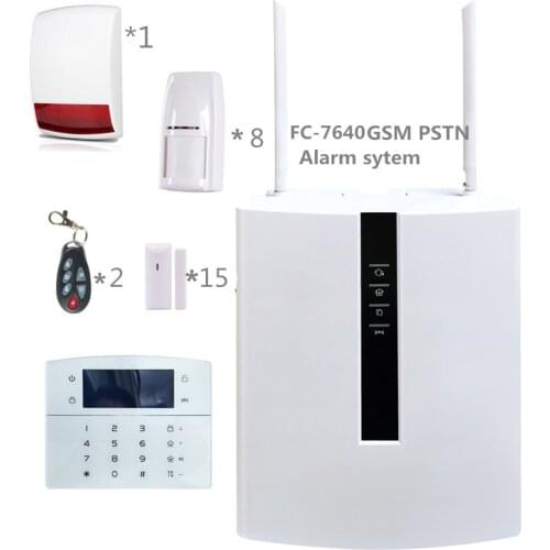 FC-7640 industrial Alarm System ABS RJ45 Ethernet TCP/IP Smart Home Alarm GSM Security Alarm System with 128 wired bus zone