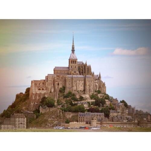 France Castle Mont-Saint Michel, European Scenery Self Finish Artwork 5:3 Diy 5d Diamond Paintings Wall Decor
