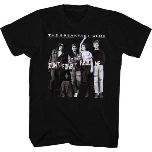 The Breakfast Club Don't Forget About Me Logo Black Shirts
