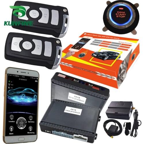 GPS Car Alarm System Push Button Start Passive Keyless Entry Remote Car Engine Start Stop Support Android and IOS System 688BN