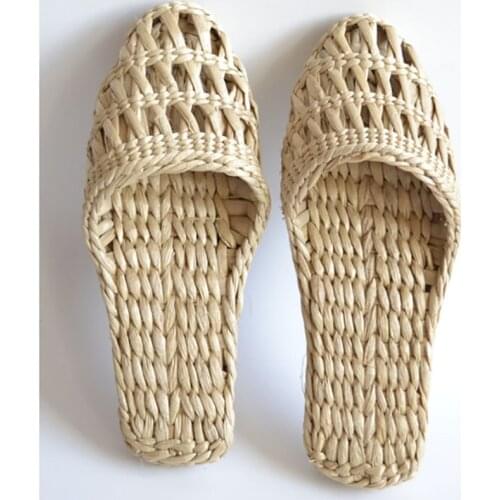 JARYCORN 2020 new couple shoes summer fashion Unisex home shoes traditional straw shoes handmade Chinese comfortable retro show