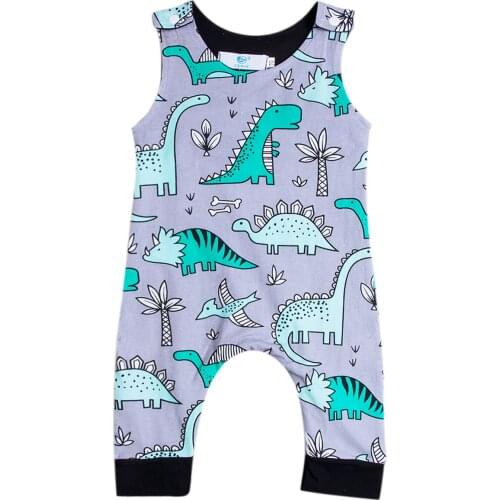Citgeett Baby Kids Boy Girl Top Infant Short Sleeves Romper Jumpsuit Dinasour Clothes Outfit Summer Customize Set 0-24M SS