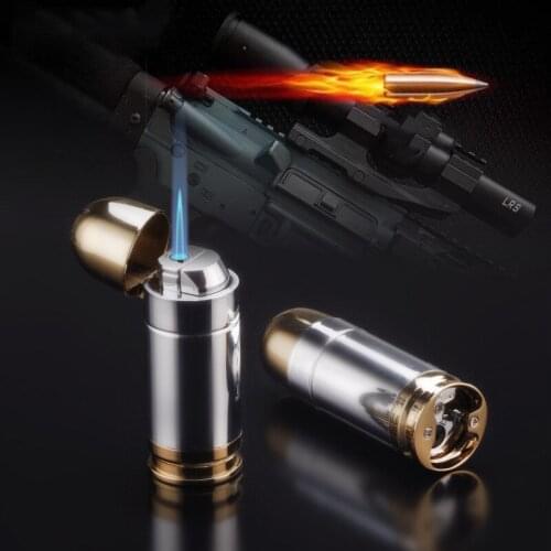 Creative Inflatable Bullet Model Turbojet Torch Lighter Fun Gas Lighters Cigarette Cigar Accessories Smoking Gift For Men