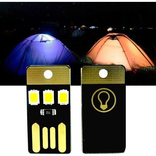 Mini USB Power LED Light, 2Pcs Mini Ultra-Thin Portable USB LED Light Pocket Card Lamp Mobile Power Camping Laptop