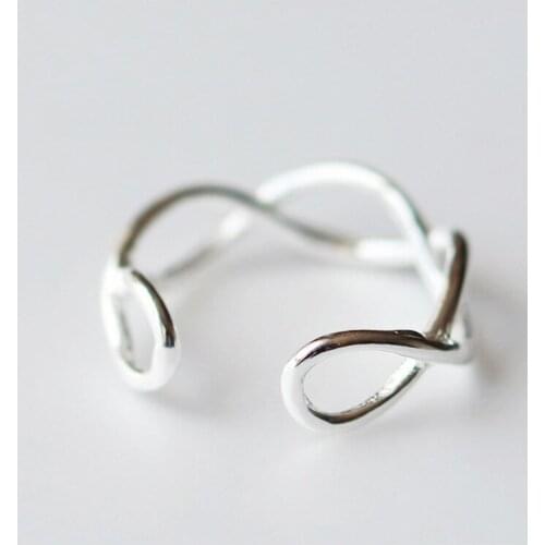 Trendy Simple Lines Rings For Women Lover Engagement Wedding Open Geometric Finger Rings Punk Jewelry