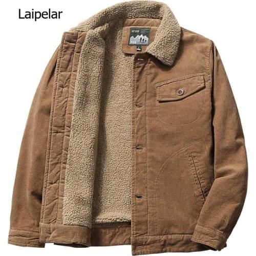 Men Winter Corduroy Jackets Coats Thermal Warm Casual Outwear Clothing For Male Windbreak Size M-5XL
