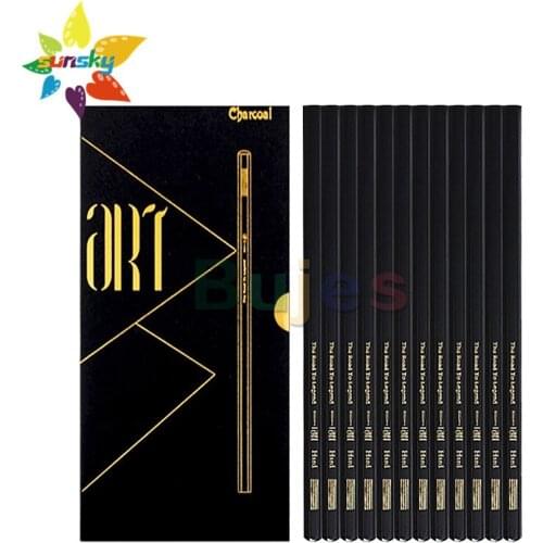 ART Charcoal drawing tools Charcoal lead Beginner art supplies set Soft Medium Hard 12 PCS Professional artist sketch set