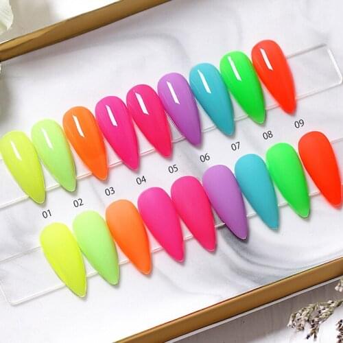 2020 new dazzling fluorescent nail polish set 9 color small set of phototherapy nail glue