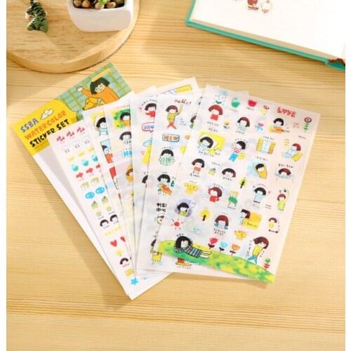 6pcs/lot Cute girl life PVC Stickers For DIY Albums Diary Decoration Cartoon Scrapbooking Kawaii School Office Stationery