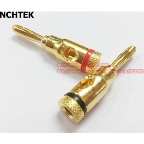 NCHTEK Gold Plated 4mm Banana Plug Jack Solderless Speaker Connectors Binding Post/Free shipping/20PAIRS(40PCS)