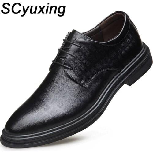 2020 New Mens Quality Cowhide Leather Shoes British Business Extra Size 38-44 Soft Leather Man Split Leather Dress Shoes