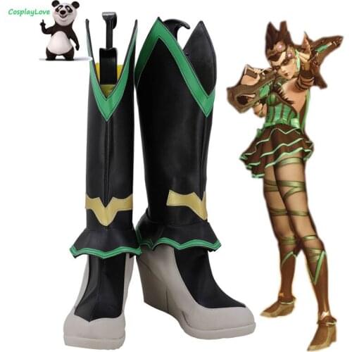 OW Game Widowmaker Amelie Lacroix Widowmaker Odile Skin Black Shoes Cosplay Long Boots Leather Custom Made For Christmas