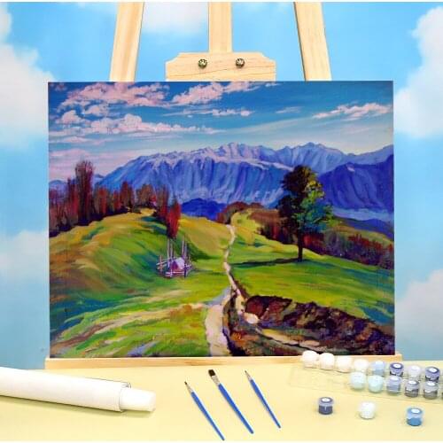 Landscape Spring Painting By Numbers Complete Kit Oil Paints 40*50 Oil Painting Home Decor For Kids Wholesale
