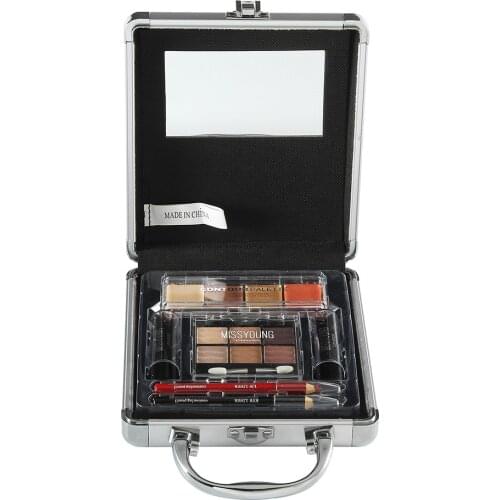 Professional Makeup Set Aluminum Box Matte Shimmer Eyeshadow palette Nude Eye shadow Mascara Lipstick Lip Gloss Eye Liner Pen