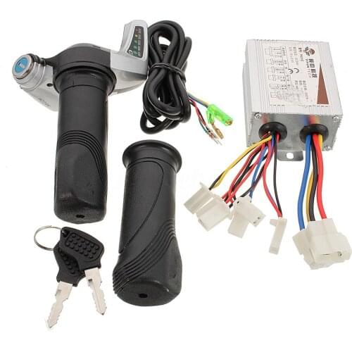 24V 500W E-bike Motor Brushed Controller Extended Cable Throttle Grip Set Electric Bicycle Speed Controller Handlebar Apposite