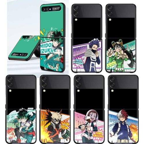My Hero Academia Luxury Hard PC Mobile Phone Case For Samsung Galaxy Z Flip 3 Z Flip3 5G ShockProof Back Cover Fundas Capa