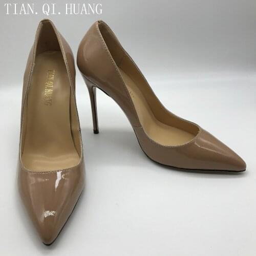New Arrival High Quality Apricot Women Pumps Fashion Styles High Heels Genuine leather Casual Shoes Woman Spring and Autumn