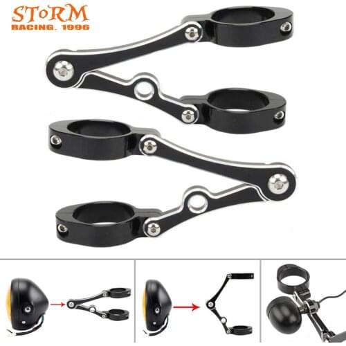 Universal Motorcycle Headlight Bracket Mount Clamp 39mm-41mm CNC Fork Tube Spotlight Holder For Harley Cafe Racer Chopper