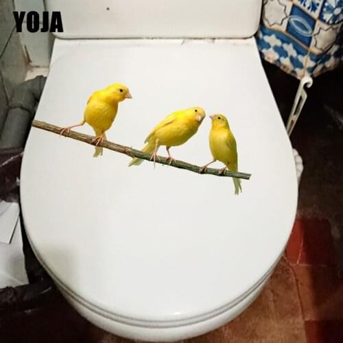 YOJA 26×10.5CM Canary Creative Wall Stickers Cartoon Animal Home Bathroom Decor Toilet Decals T1-3284